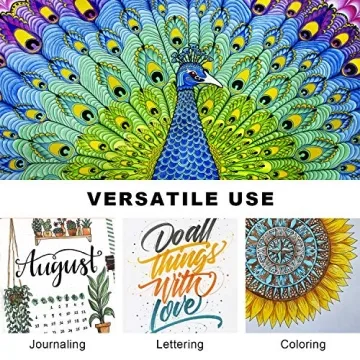 Piochoo Dual Brush Marker Pens,24 Colored Markers,Fine Point and Brush Tip for Kids Adult Coloring Books Bullet Journals Planners,Note Taking Coloring Writing