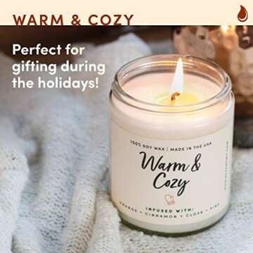 Wax & Wit Warm and Cozy Christmas Candles Scented – Orange, Cinnamon, Clove, Pine – Fall Candle, Perfect Holiday, Winter, Xmas, Autumn Gifts – 9oz, Soy Wax, 50 Hour Burn