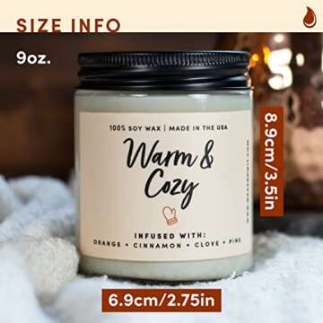 Wax & Wit Warm and Cozy Christmas Candles Scented – Orange, Cinnamon, Clove, Pine – Fall Candle, Perfect Holiday, Winter, Xmas, Autumn Gifts – 9oz, Soy Wax, 50 Hour Burn
