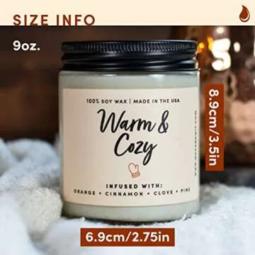 Wax & Wit Warm and Cozy Christmas Candles Scented – Orange, Cinnamon, Clove, Pine – Fall Candle, Perfect Holiday, Winter, Xmas, Autumn Gifts – 9oz, Soy Wax, 50 Hour Burn