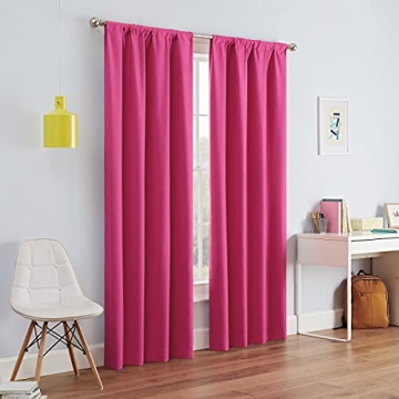 ECLIPSE Kendall Modern Blackout Thermal Curtains - Vibrant Raspberry 42 X 63