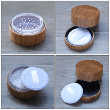 Frienda 30 ml Bamboo Loose Powder Container for Cosmetics