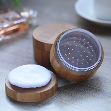 Frienda 30 ml Bamboo Loose Powder Container for Cosmetics