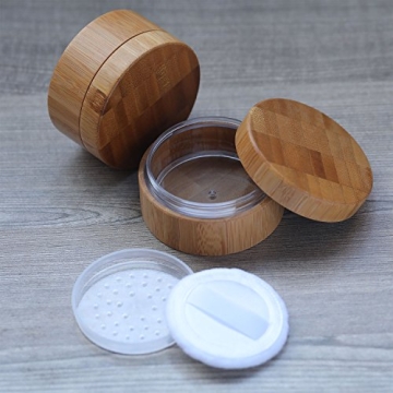 Frienda 30 ml Bamboo Loose Powder Container for Cosmetics