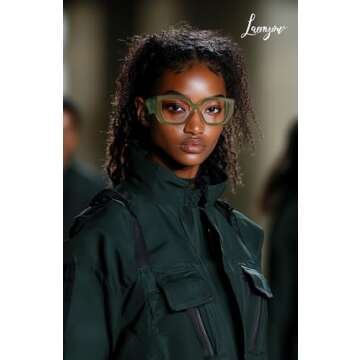 Laemzinv Oversized Square Blue Light Glasses for Women, Large Thick Frame Reading Blocker, Big Reader for Computer Eyewear and Gaming Glasses LA022 (A3 | BLACKGREEN)