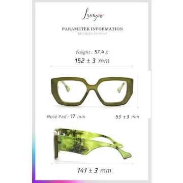 Laemzinv Oversized Square Blue Light Glasses for Women