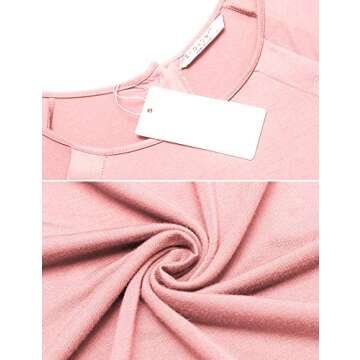 Ekouaer Womens, Nursing/Maternity Nightgown Nightshirt, Labor Delivery Gown for Hospital Breastfeeding, Sleepshirt Short Sleeve, Pink, Small