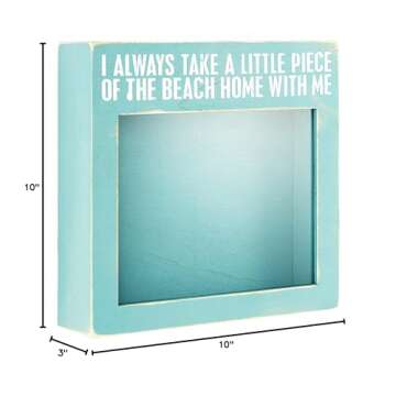 Primitives by Kathy Seashell Holder - Coastal Decor, Glass Display, Treasure Chest, Room and Bedroom Decor