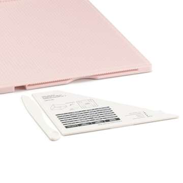 Vaessen Creative Scoring Board CM with Bone Folder and Guide for Card Making and Paper Crafts, Pink, 30,5 x 30,5 cm