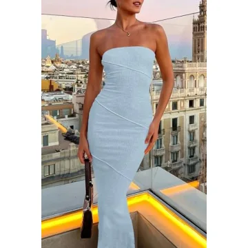 Trendy PRETTYGARDEN Ribbed Maxi Bodycon Dress
