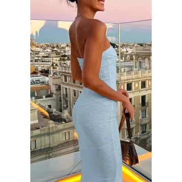 Trendy PRETTYGARDEN Ribbed Maxi Bodycon Dress