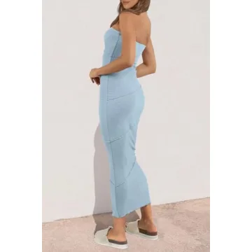 Trendy PRETTYGARDEN Ribbed Maxi Bodycon Dress