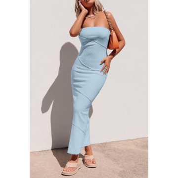 Trendy PRETTYGARDEN Ribbed Maxi Bodycon Dress