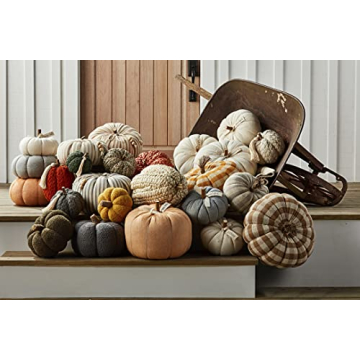 Charming Mud Pie Gray Braided Rope Pumpkin Sitter