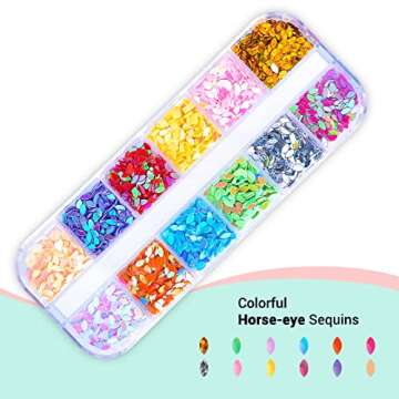5 Boxes Nail Art Rhinestones 51 Styles Colored Round & Multi-shape Nail Gems Nail Design Kit Accesso...