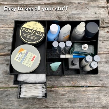 Large Black Vanity Organizer for Men - Stylish Storage Solution