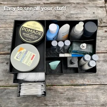 Large Black Vanity Organizer for Men - Stylish Storage Solution