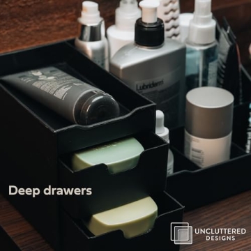 Large Black Vanity Organizer for Men - Stylish Storage Solution