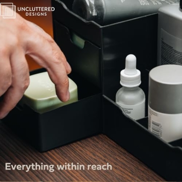 Large Black Vanity Organizer for Men - Stylish Storage Solution