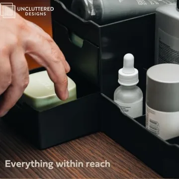 Large Black Vanity Organizer for Men - Stylish Storage Solution