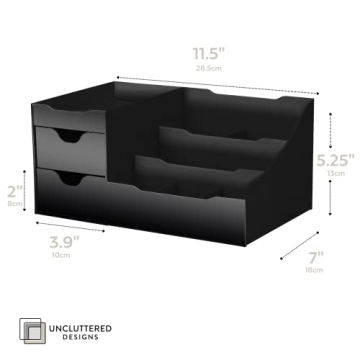 Large Black Vanity Organizer for Men - Stylish Storage Solution