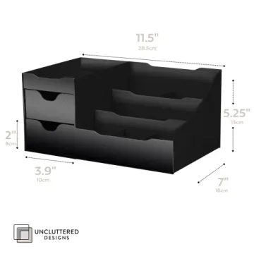 Large Black Vanity Organizer for Men - Stylish Storage Solution