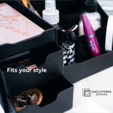 Large Black Vanity Organizer for Men - Stylish Storage Solution