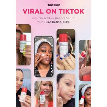Hanskin 0.1% Pure Retinol Facial Serum for Face, Reduce Fine Lines & Wrinkles, Signs of Aging for Da...