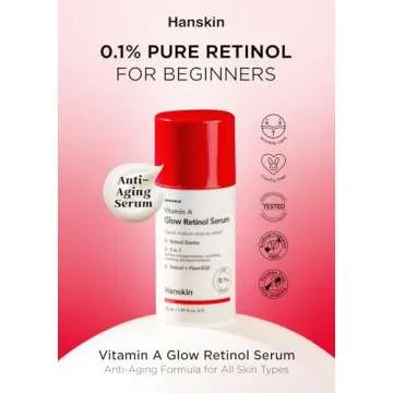 Hanskin 0.1% Pure Retinol Facial Serum for Face, Reduce Fine Lines & Wrinkles, Signs of Aging for Day & Night, Smoothing Firming Revitalizing, Animal Testing Free, Korean Skincare, 30ml/1.01 FL Oz