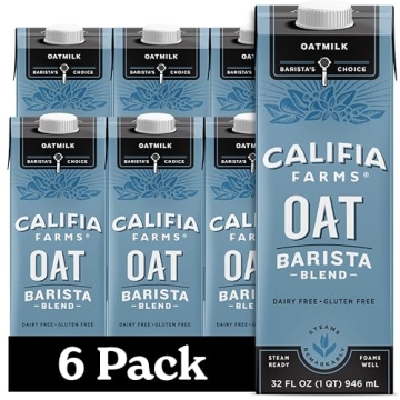 Califia Oat Barista Blend Milk - 32 Oz Pack of 6