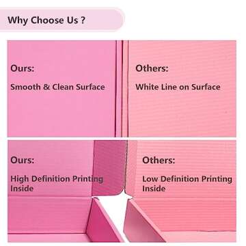 Timirog Small Shipping Boxes 6x6x2 Inches 25 Pack Pink Corrugated Cardboard Mailing Box, Cute Tab Locking Literature Mailer for Packing Jewelry Ornament Gift Craft Packaging Supplier