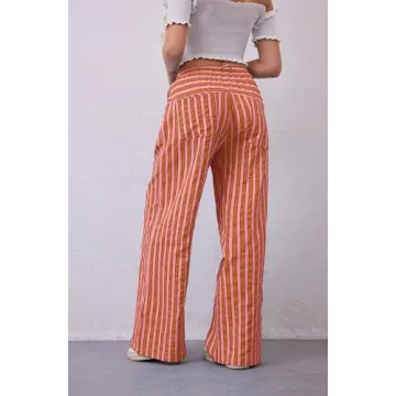 Comfortable AIHUKOCY Women Wide Leg Trousers for Casual Wear