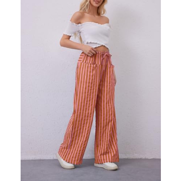 Comfortable AIHUKOCY Women Wide Leg Trousers for Casual Wear