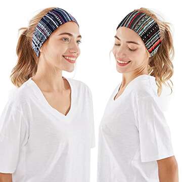 OFFTESTY Headbands: 6 PCS Stylish Wide Boho Non-Slip Hair Accessories