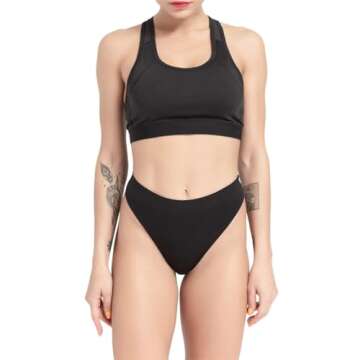 GRANKEE Women's Breathable Seamless Thong Panties No Show Underwear 6 Pack(BLACK 6 pack L)