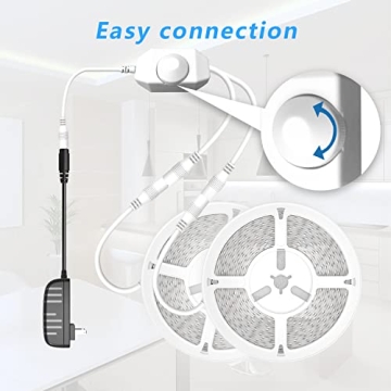 Phopollo 50ft Dimmable LED Strip Lights 6500K Daylight White