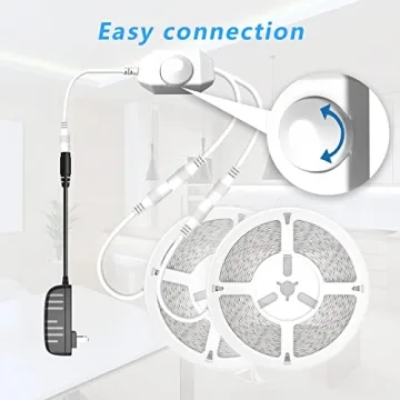 Phopollo 50ft Dimmable LED Strip Lights 6500K Daylight White