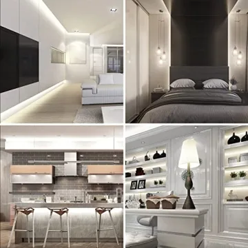 Phopollo 50ft Dimmable LED Strip Lights 6500K Daylight White