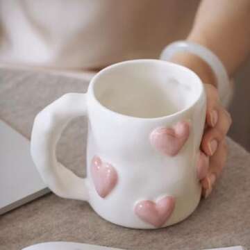 3D Heart Coffee Mug Perfect for Couples and Gifts