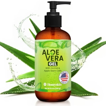 Honeyskin Soothing Aloe Vera Gel Made in the USA with Natural Ingredients - Give Yourself Relief Fro...