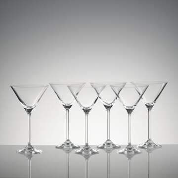 Lenox Set of 6 Tuscany Classics Martini Glass Set, 6 Count (Pack of 1), Clear