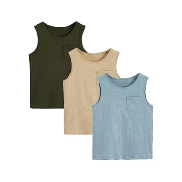 Floerns Boys' 3-Pack Sleeveless Tank Tops - Soft, Stretchy & Stylish Blue 6Y
