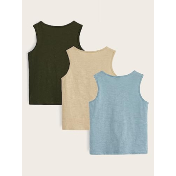 Floerns Boys 3-Pack Sleeveless Tank Tops Soft Stretchy Blue