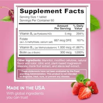 EZ Melts Dissolvable Energy, Memory and Mood Enhancer, Blend of B-Vitamins, Sugar-Free, 2-Month Supply