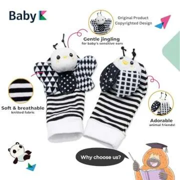 Monochrome BABY K Rattle Socks - Infant Development Toys