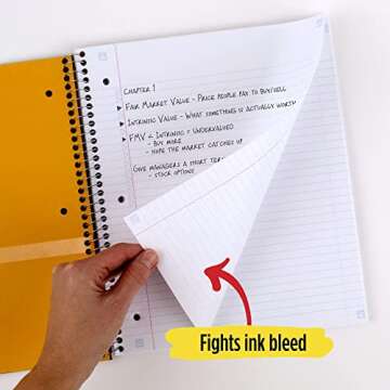 Five Star Spiral Notebook + Study App, 5 Subject, College Ruled Paper, Fights Ink Bleed, Water Resis...
