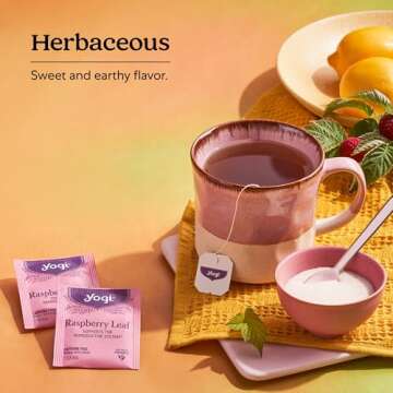 Yogi Raspberry Leaf Tea - Organic Raspberry Leaf Tea Supports Reproductive Health - Organic Tea Bags - Caffeine Free - 16 Tea Bags Per Pack (4 Packs)