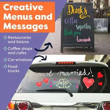 CHALK MARKERS By FANTASTIC MEGA 18 Pack, BEST Art, Menu Board Bistro Boards - Glass & Window Paint Marker Pens - Reversible 6mm Fine or Chisel Tip