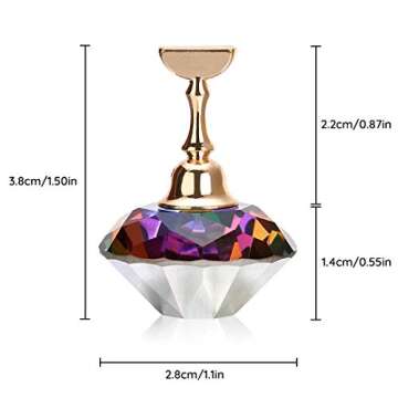 Tvoip 1Pcs Magnetic Nail Holder Practice Training Display Stand Acrylic Crystal Holders Alloy False Nail Tip Salon DIY Manicure Tools