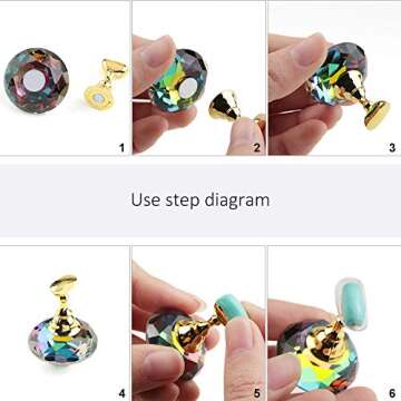 Tvoip 1Pcs Magnetic Nail Holder Practice Training Display Stand Acrylic Crystal Holders Alloy False Nail Tip Salon DIY Manicure Tools
